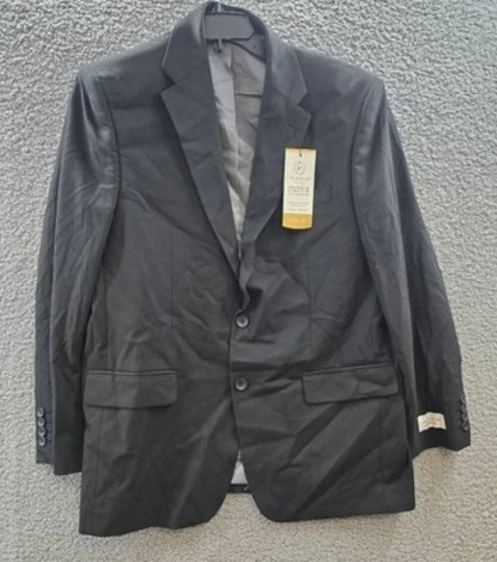 J.M. Haggar Premium Stretch Classic-Fit Suit Jacket Men's 44 Black Long Sleeves